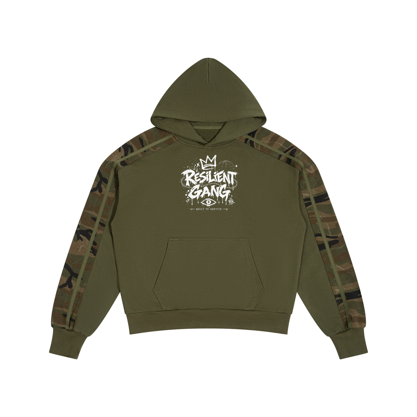Resilient Gang Unisex Boxy Camo Paneled Hoodie
