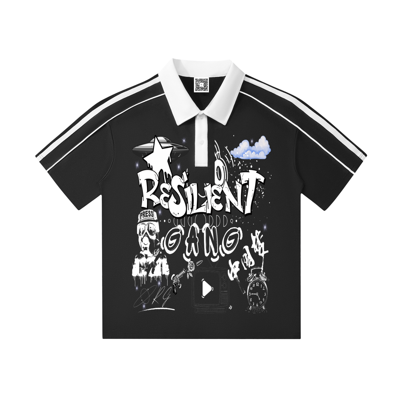 Contrast Collar Short-Sleeve Polo Shirt