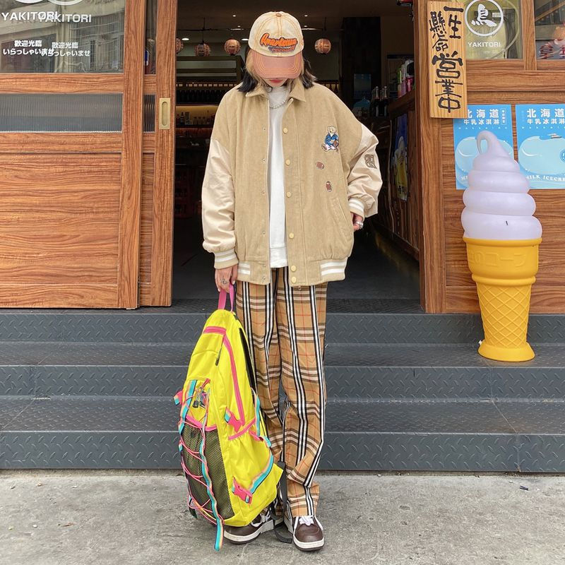 Corduroy Jacket for Women, Retro Korean Style Baseball Coat