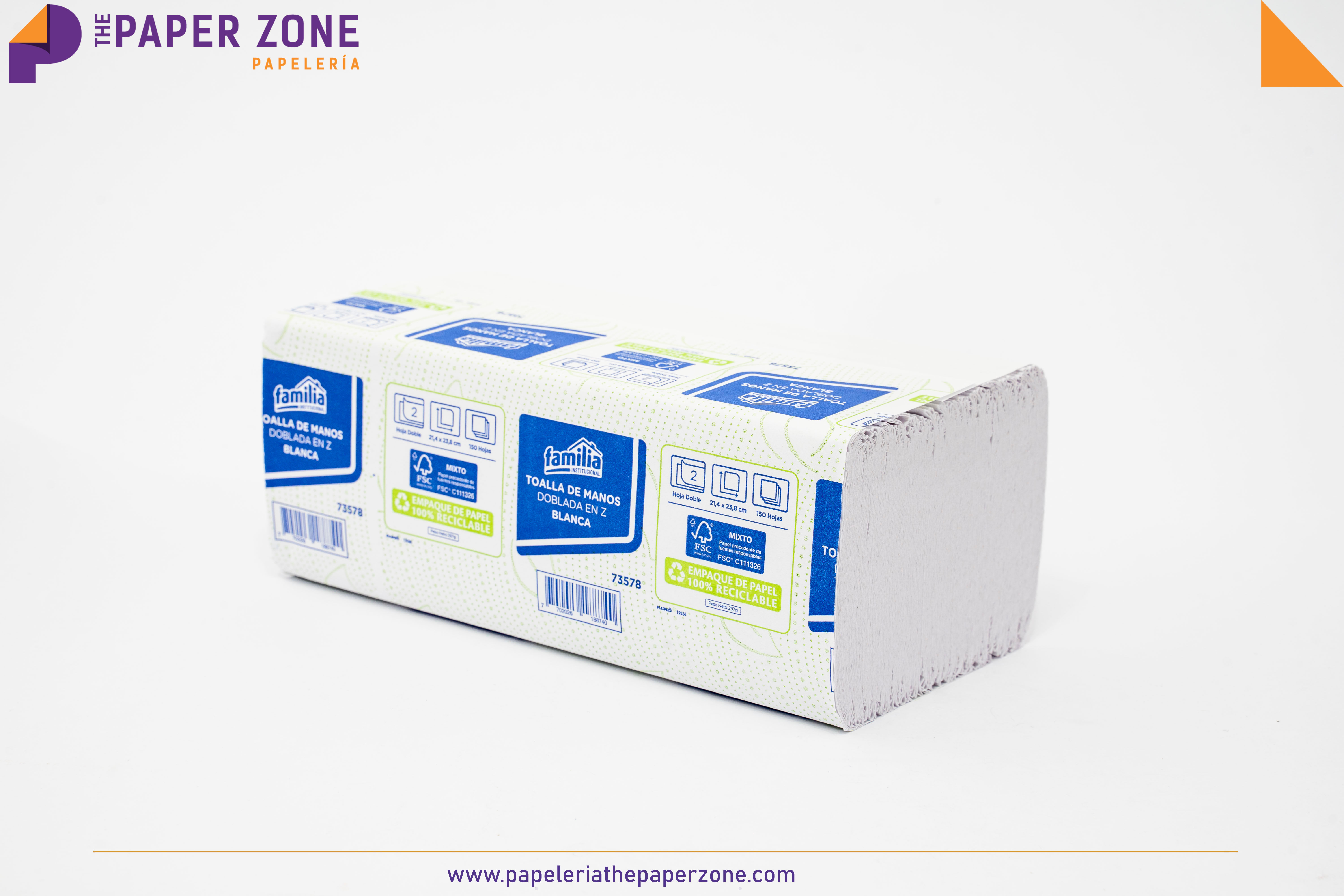 Toalla Doblada En Z Blanca HD x150u