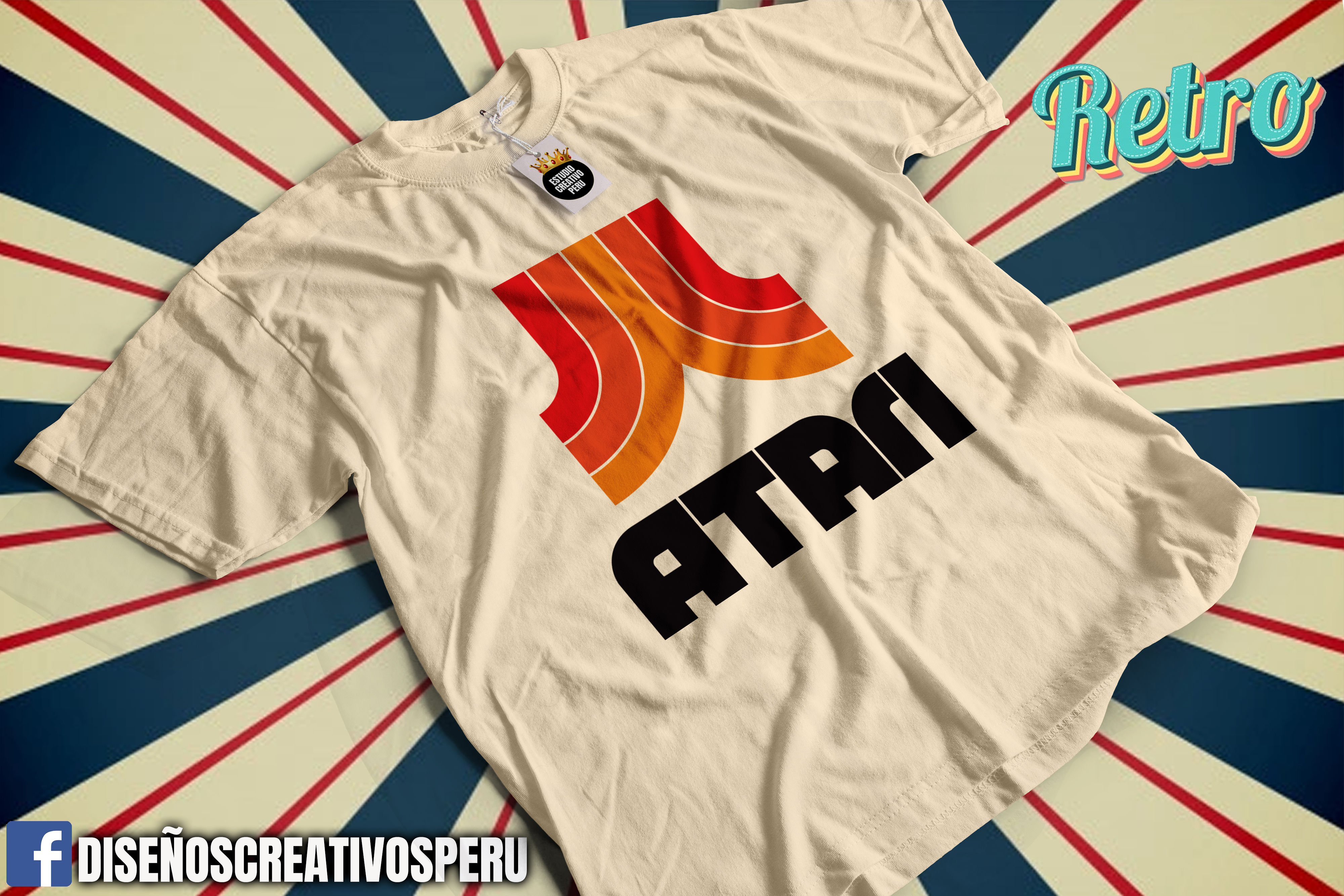 Cream t-shirt with Atari logo