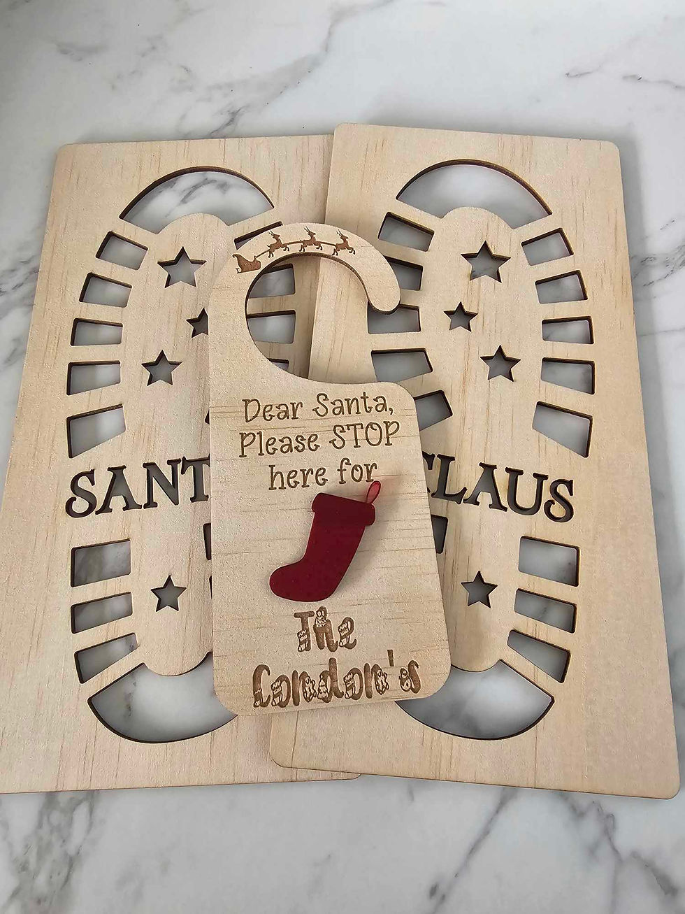 Santa, Please stop here door hanger