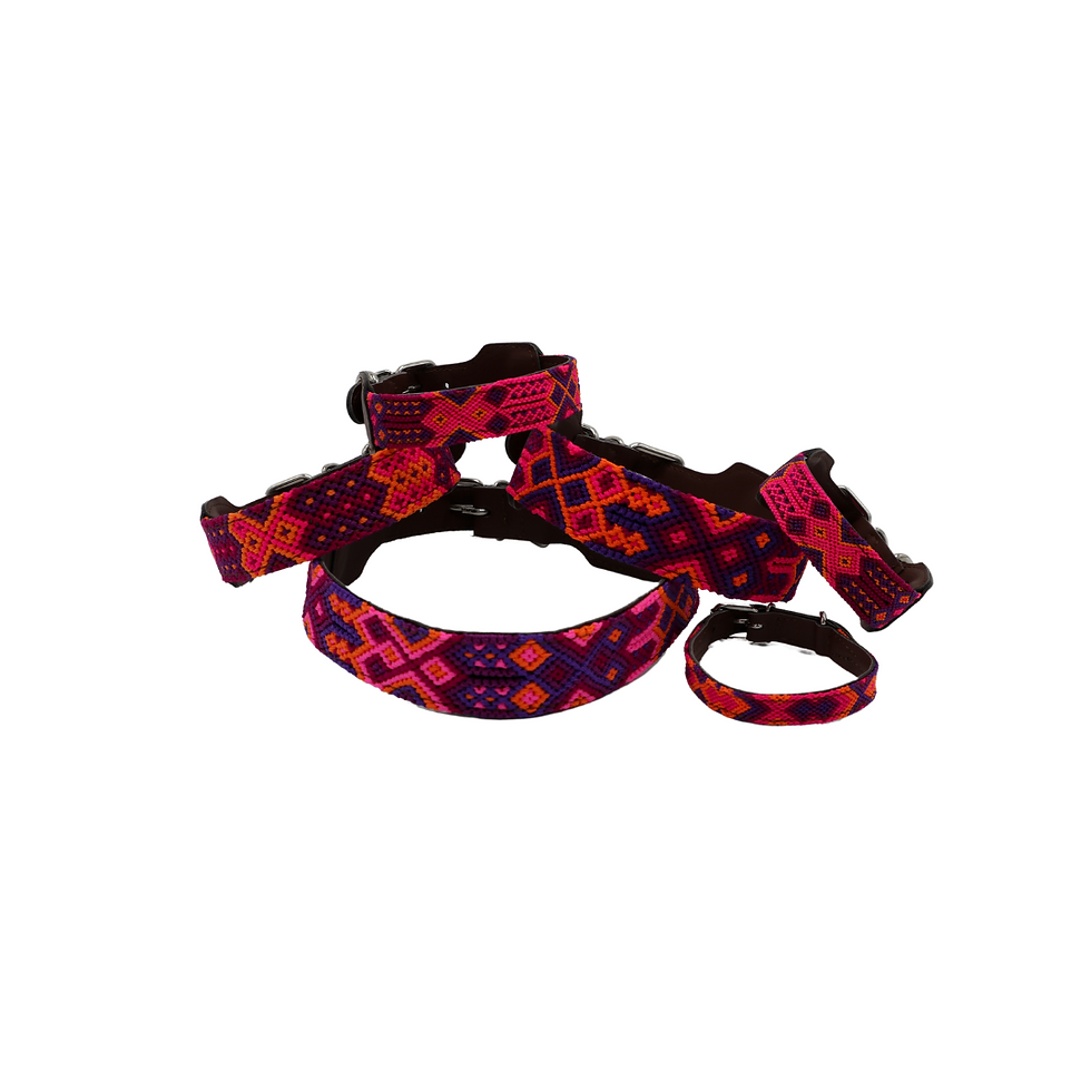Thumbnail: Roze/paarse halsband