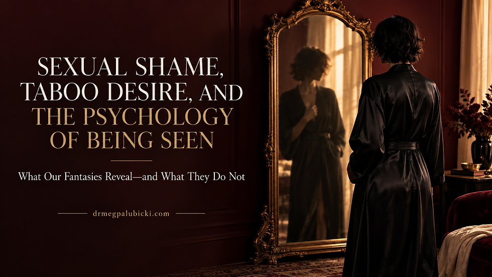 Sexual shame and taboo desire article image featuring an anonymous adult facing their reflection in an ornate mirror.