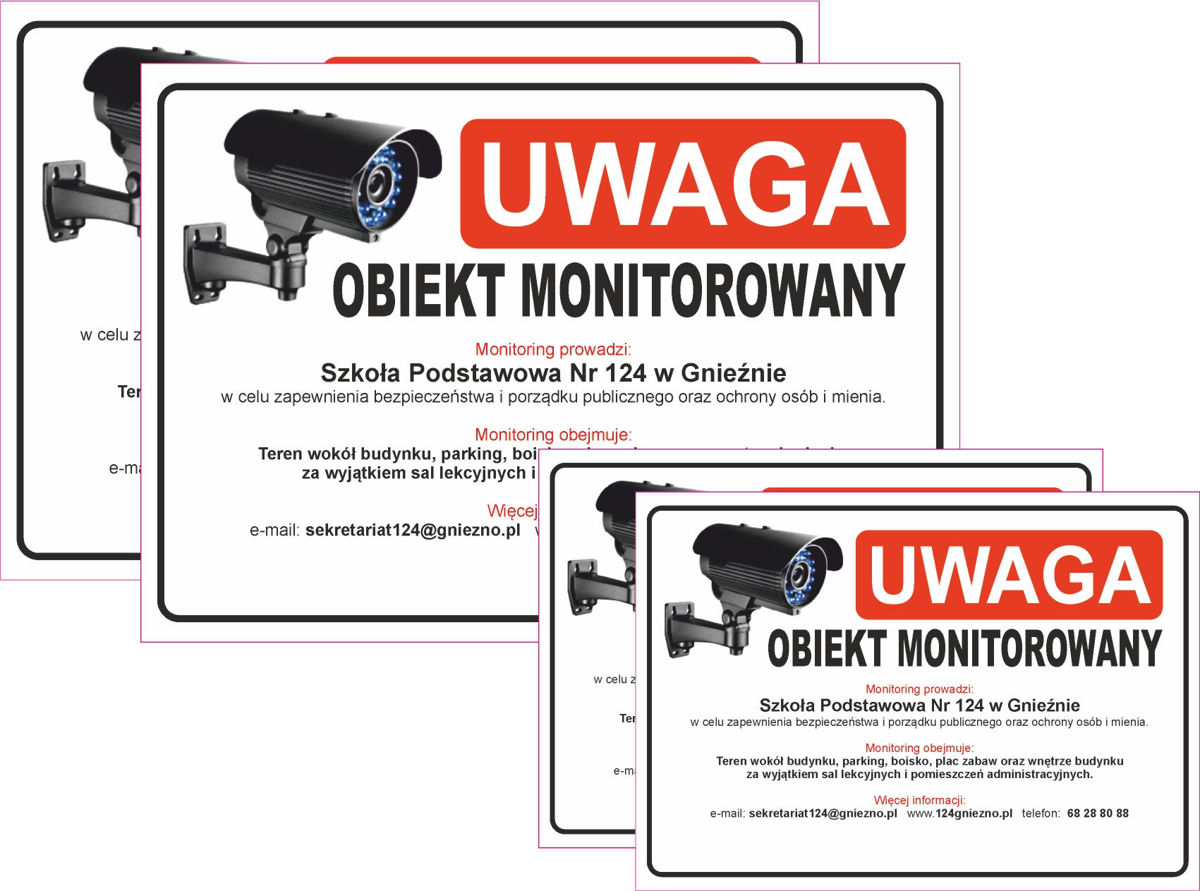 Monitoring wizyjny - 4 tablice zgodne z RODO + obowiązek informacyjny