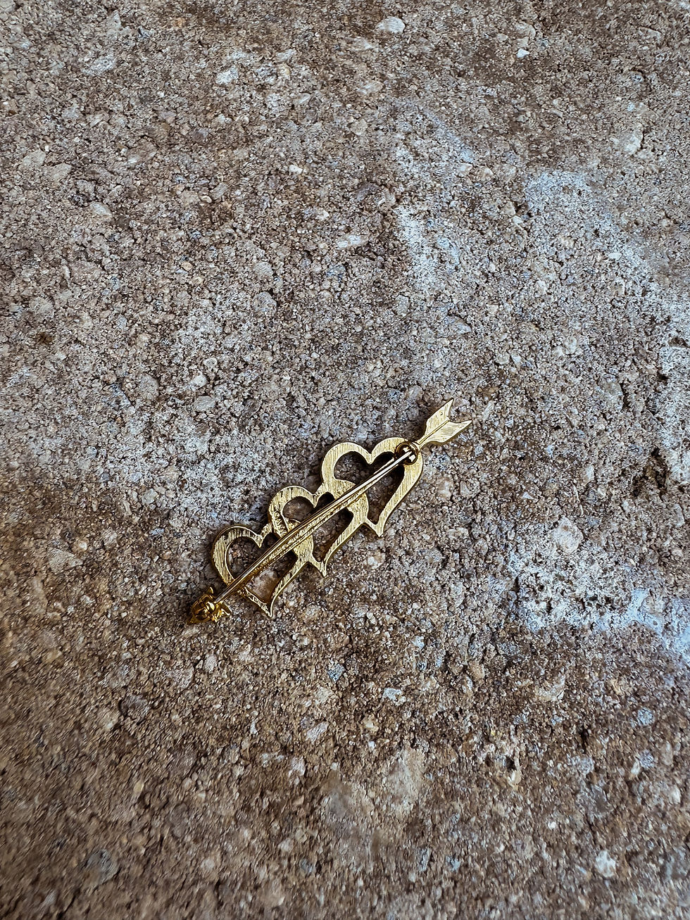 Thumbnail: Vintage Three Hearts Brooch