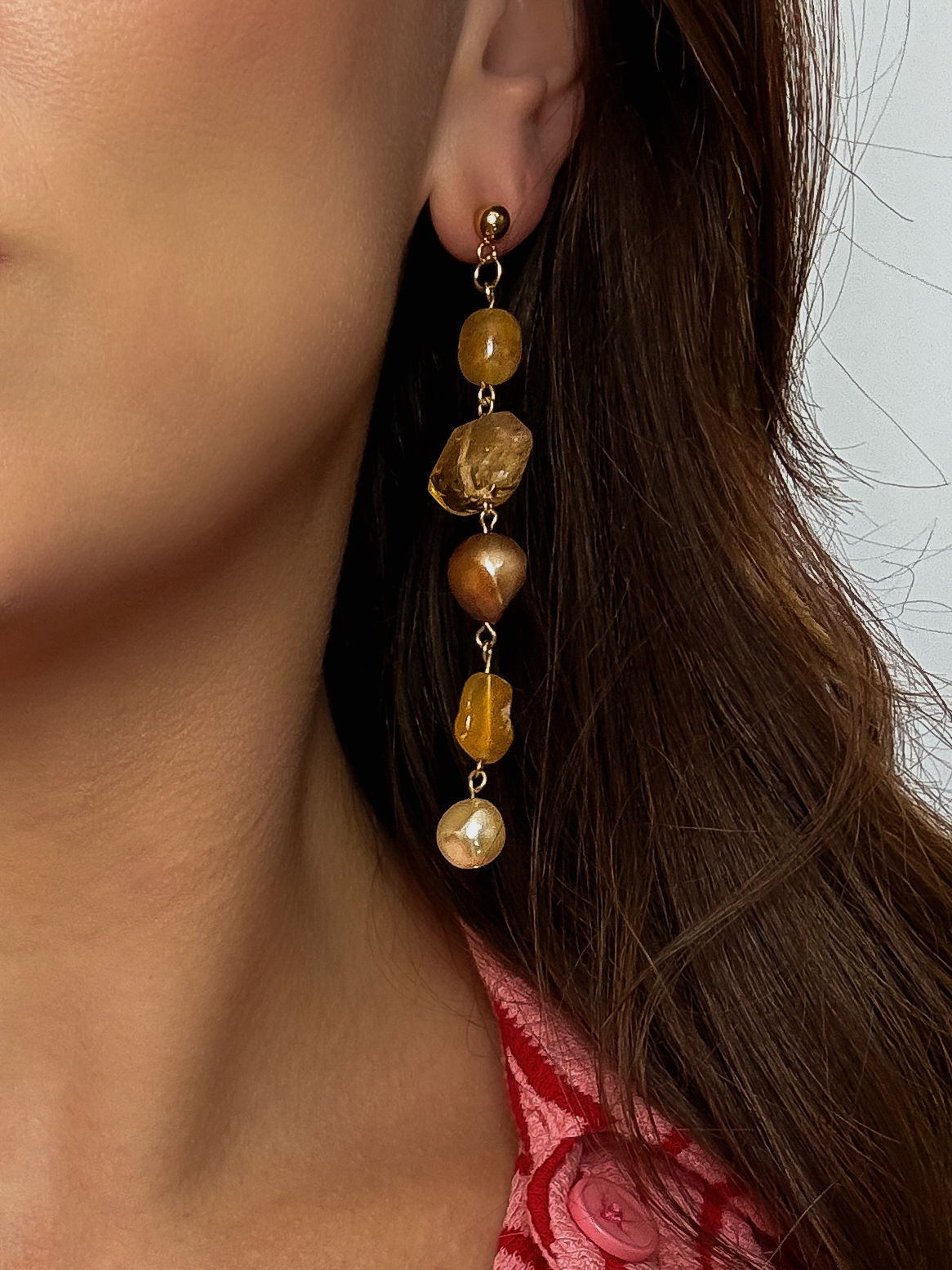 Sunlit Bloom Gemstone Drop Earrings (OOAK)