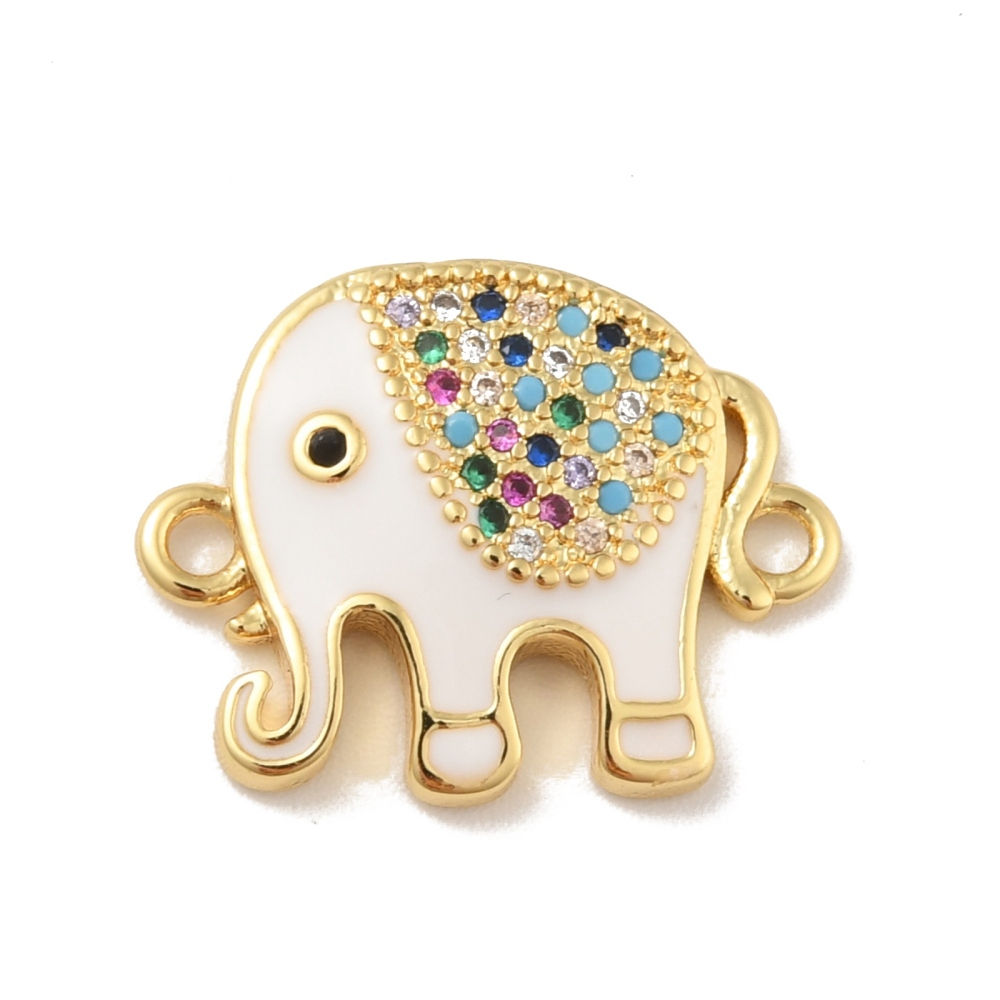 Dije elefante blanco conector con circonias
