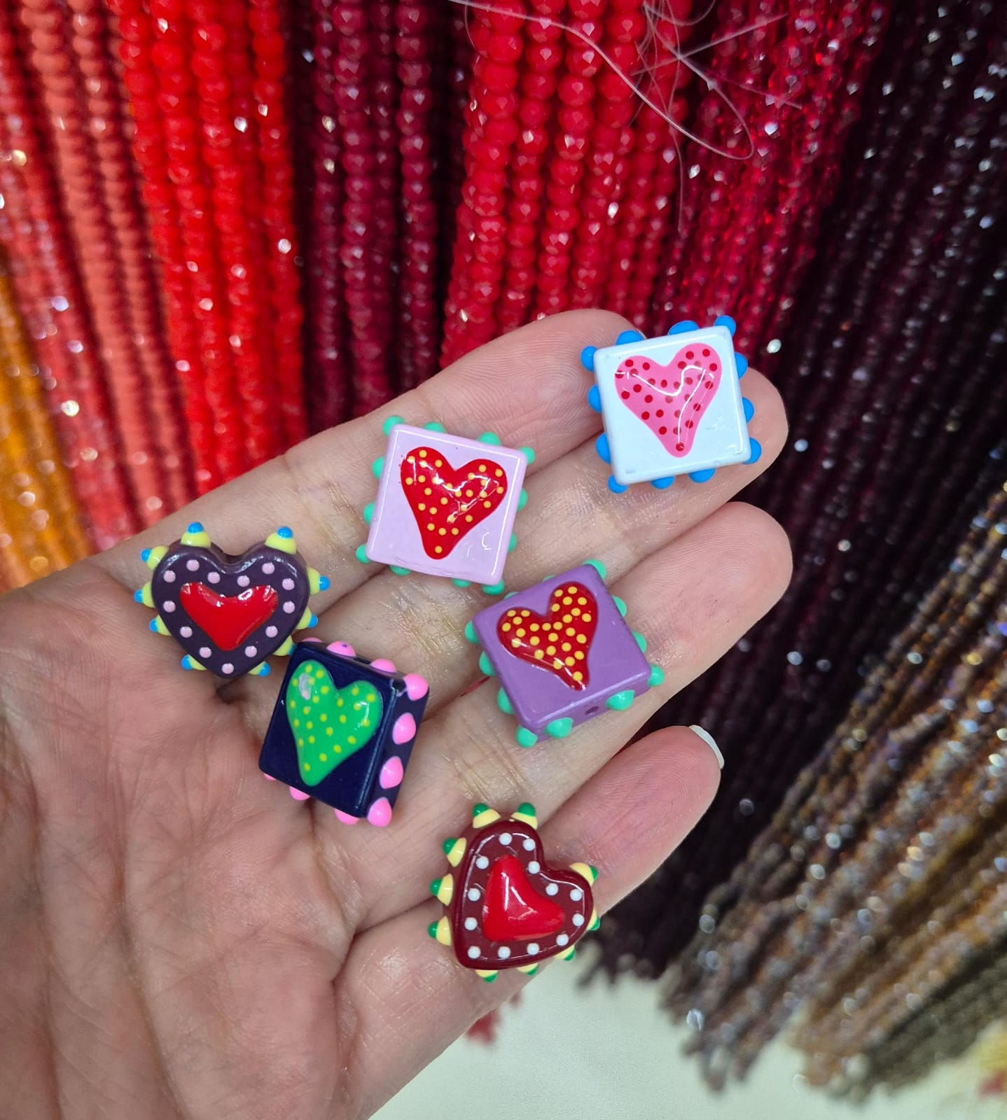 Dije cuadro corazon murano