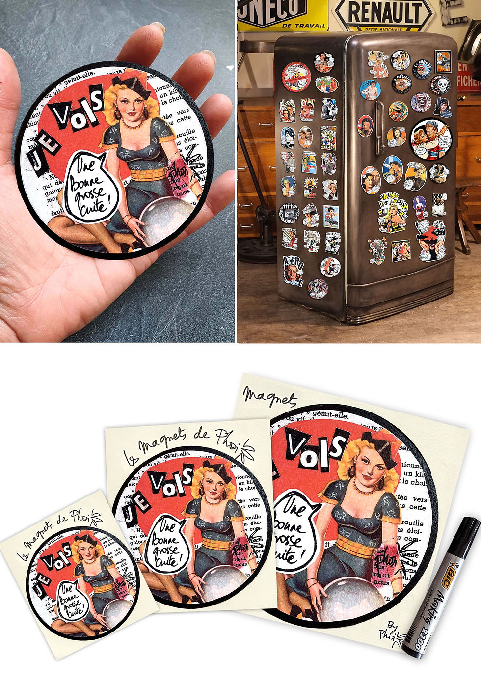 Miniature : Magnets pin up | JE VOIS