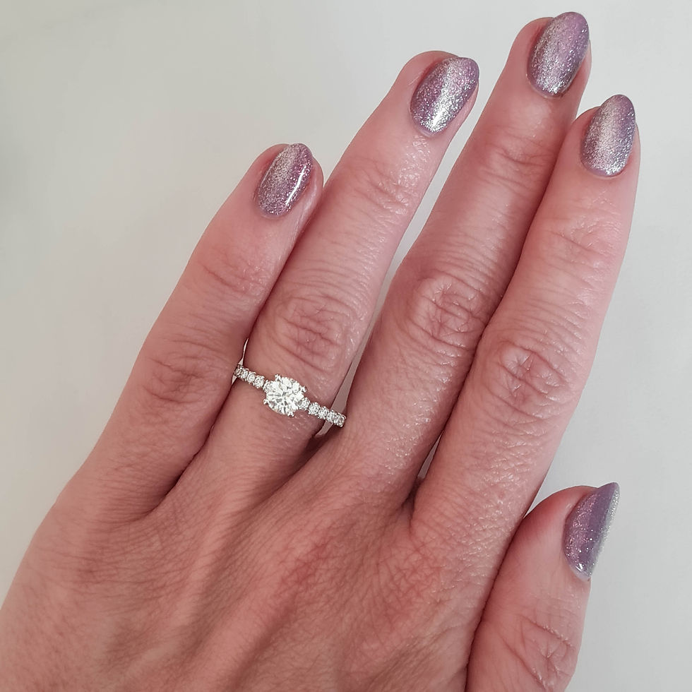 Miniatura: FLORENCIA, Anillo de Compromiso, Oro Blanco 14K, Diamante lab, Redondo