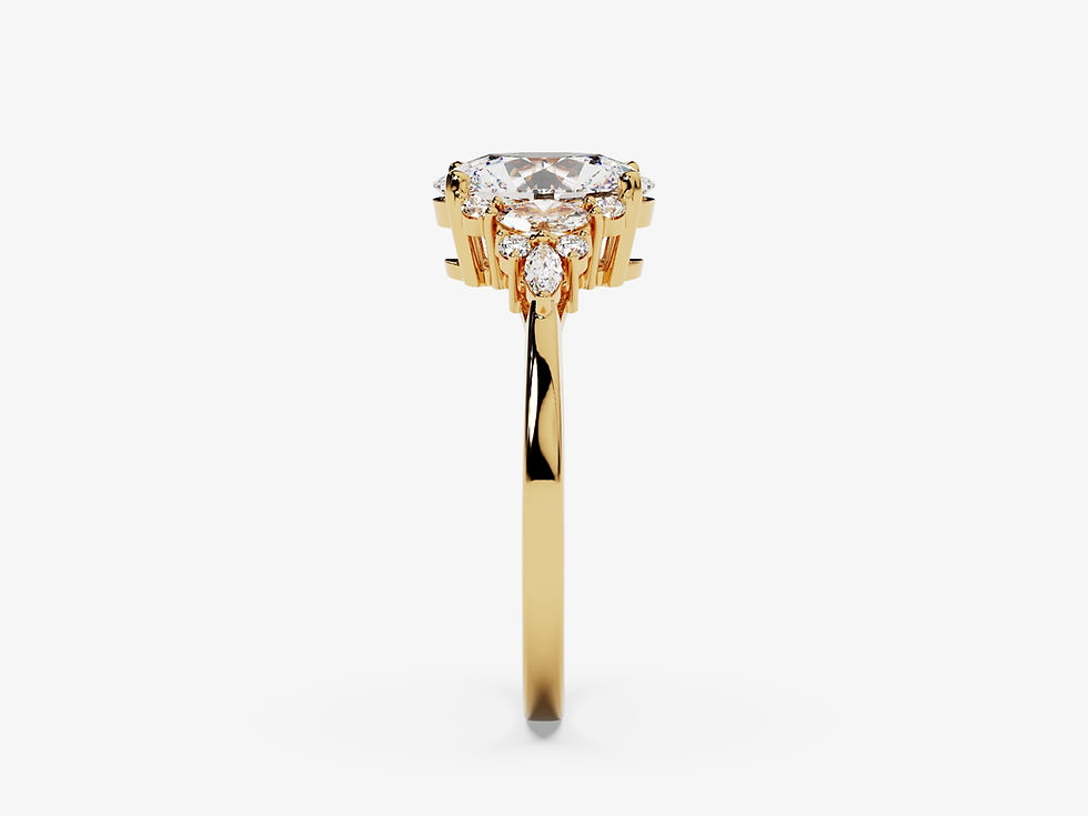Miniatura: HORTENSIA, Anillo de Compromiso, Moissanita Corte Oval