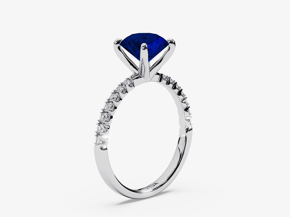 Miniatura: FLORENCIA, Anillo de Compromiso, Zafiro de Lab Corte Redondo