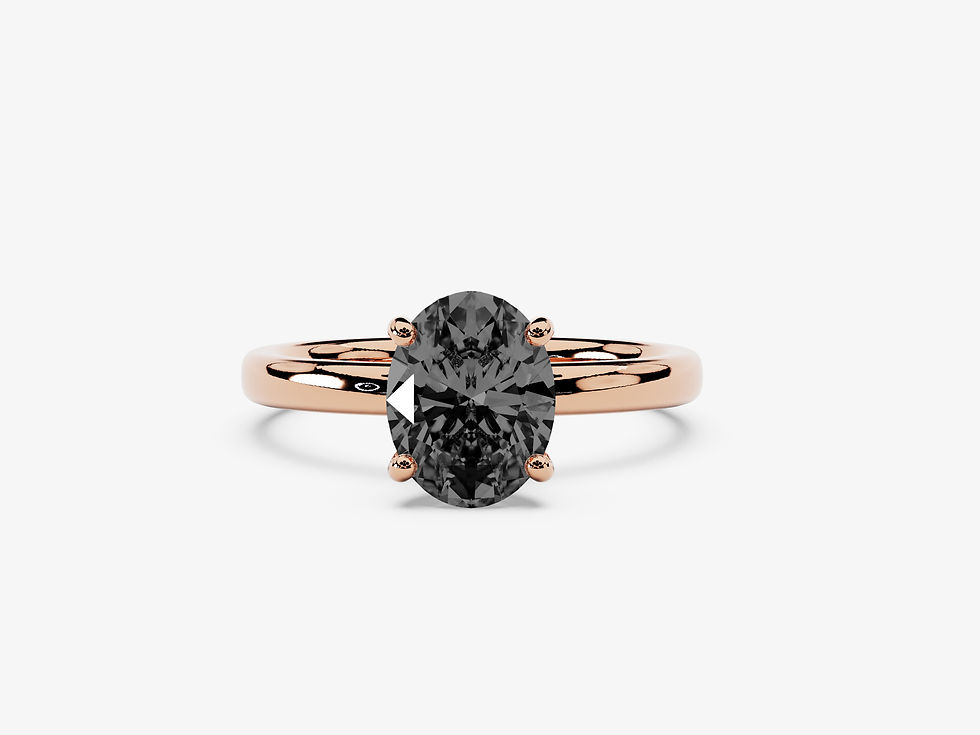 Miniatura: EUROPA, Anillo de Compromiso, Moissanita Gris Corte Oval