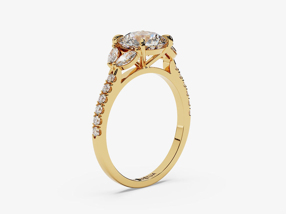 Miniatura: SIENNA, Anillo con Diamante Lab Corte Redondo Brillante, DEF, VS+, Ideal