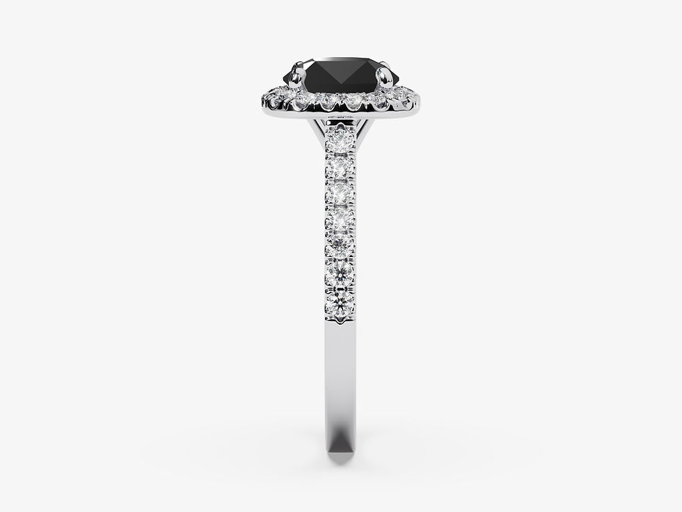 Miniatura: AURA, Anillo de Compromiso, Moissanita Negra Corte Redondo Brillante