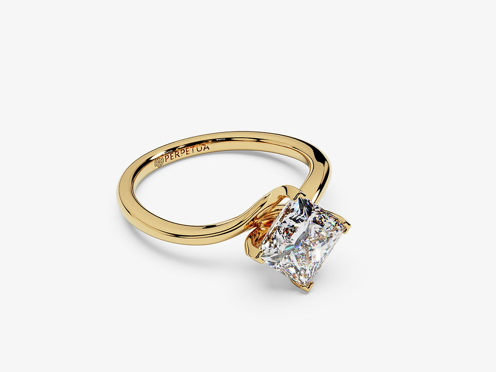 Miniatura: MERIDIEN, Anillo de Compromiso, Moissanita Corte Princesa