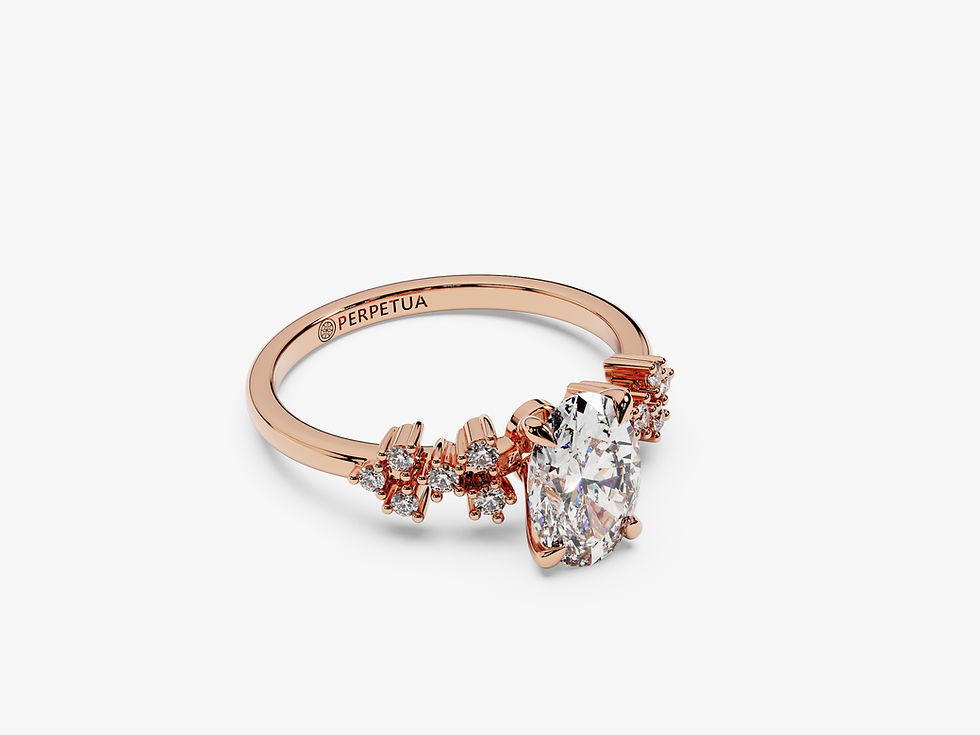 Miniatura: JAZMÍN, Montura (sin diamante central), Corte Oval