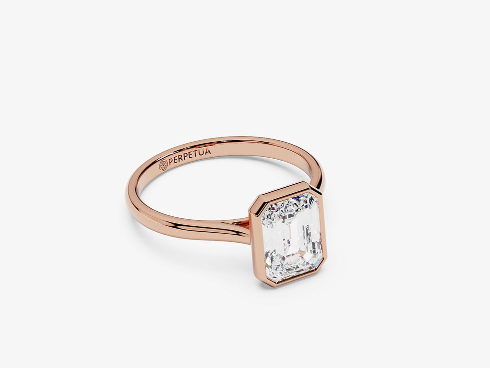 Miniatura: ELARA, Anillo de Compromiso, Moissanita Corte Esmeralda