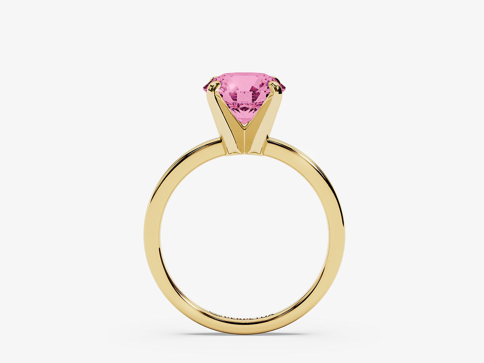 Miniatura: IMPETU, Anillo de Compromiso, Moissanita Rosa Corte Redondo