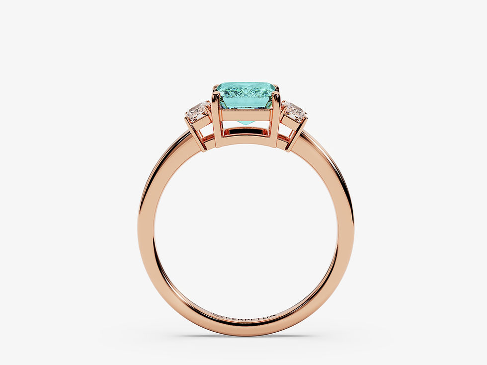 Miniatura: NORA, Anillo de Compromiso, Turmalina Paraíba de Lab Corte Esmeralda