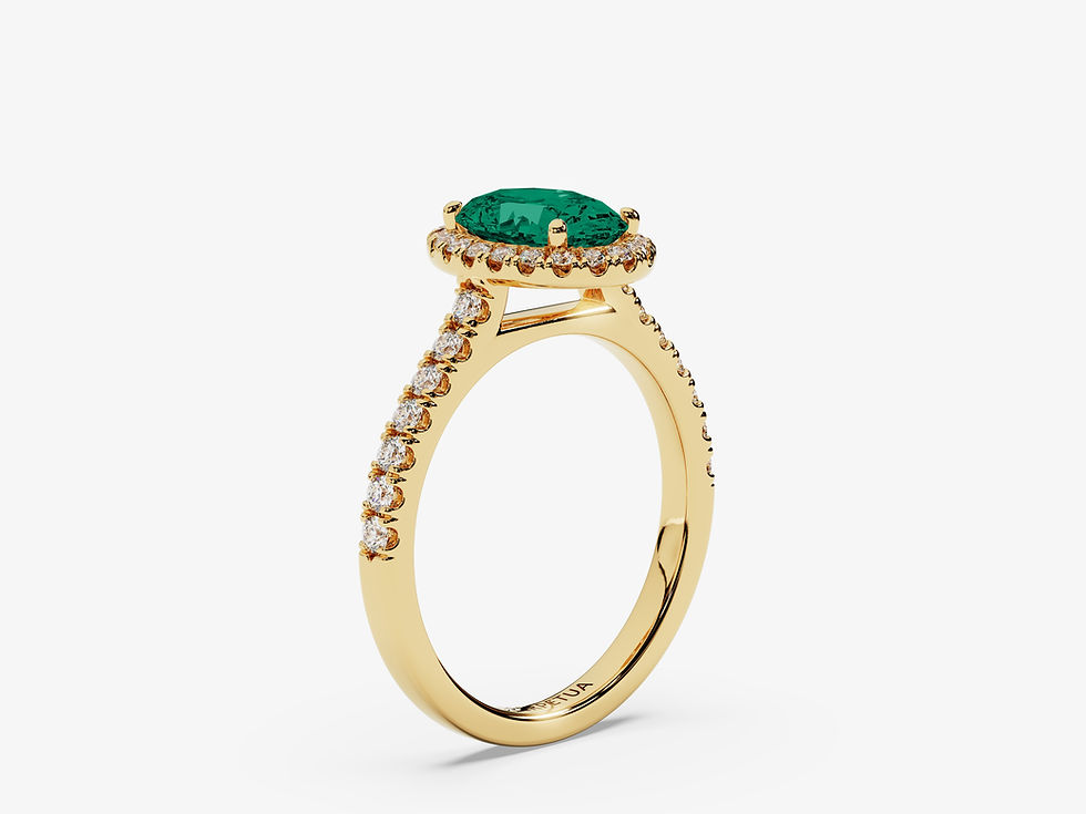 Miniatura: ADELIA, Anillo de Compromiso, Esmeralda de Lab Corte Oval