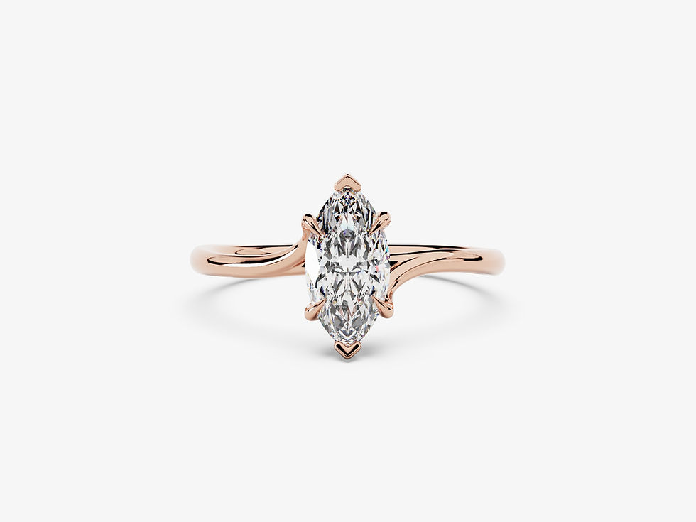 Miniatura: MERIDIEN, Anillo de Compromiso, Moissanita Corte Marquesa