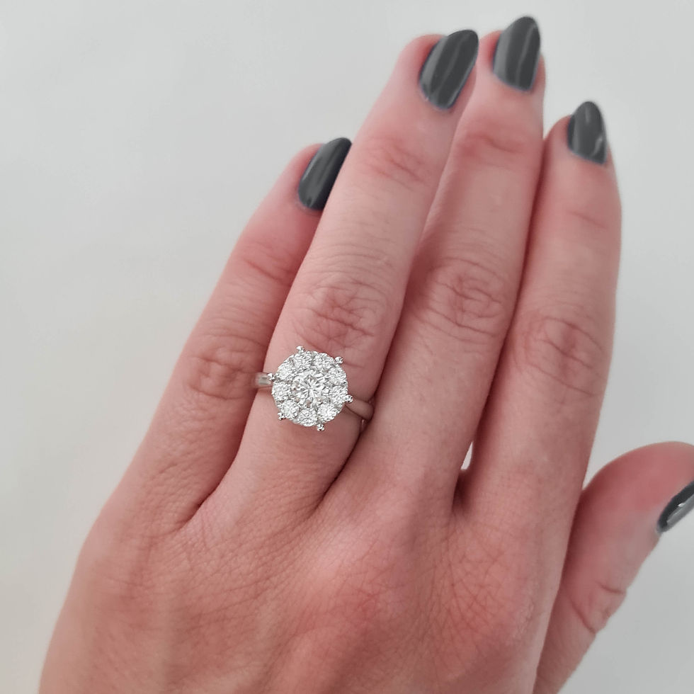 Miniatura: FIORELLE, Anillo de Compromiso, Moissanita Corte Redondo 1.9ct