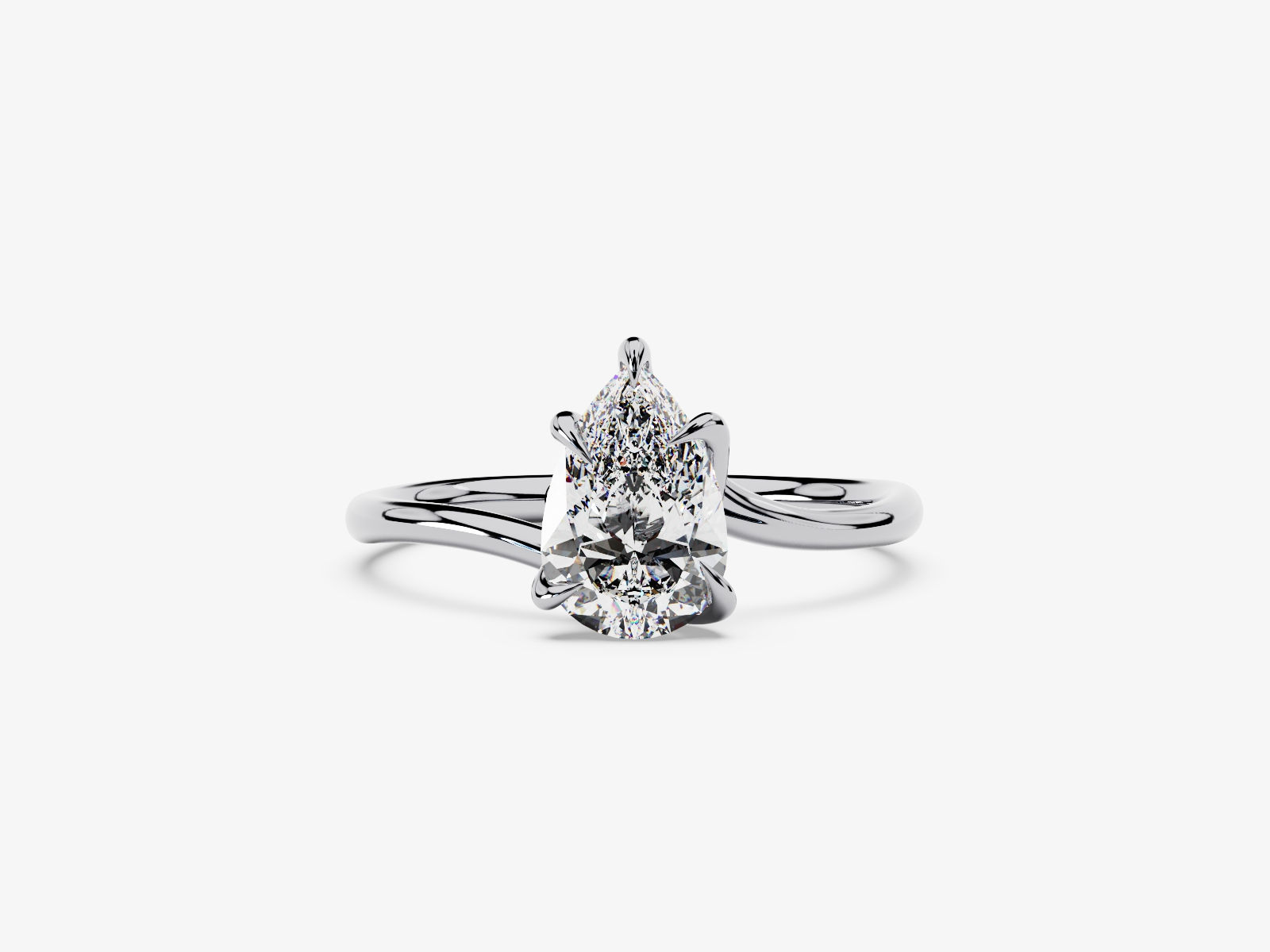 MERIDIEN, Anillo de Compromiso, Moissanita Corte Pera