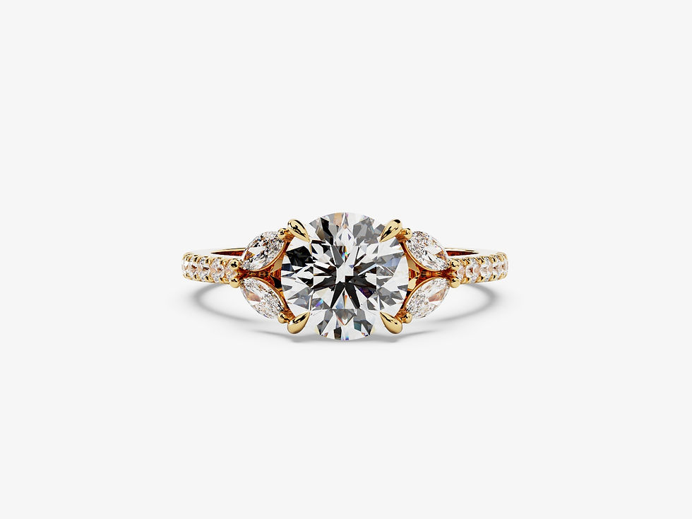Miniatura: SIENNA, Anillo con Diamante Lab Corte Redondo Brillante, DEF, VS+, Ideal
