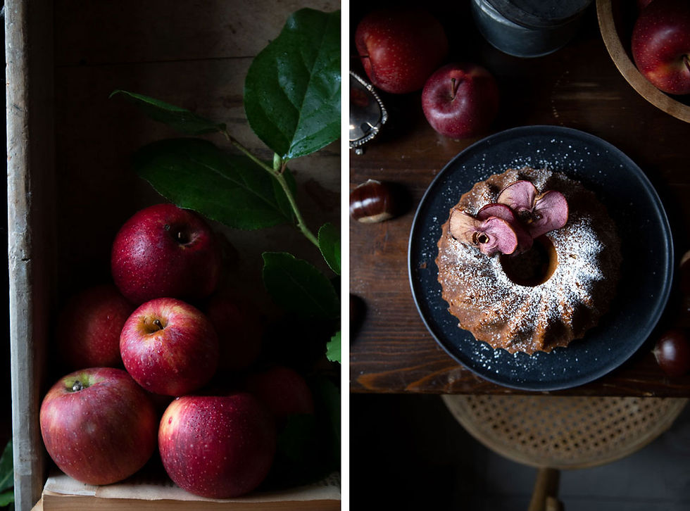 Blended apple and chestnut cake