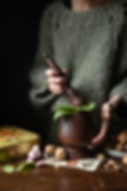 Spinach, Walnut, Garlic, Lemon and Olive Oil Pesto recipe