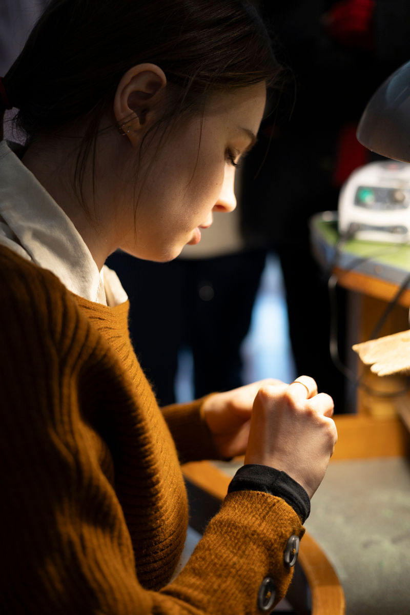 Jewelry making in lost-wax workshop in Venice Italy