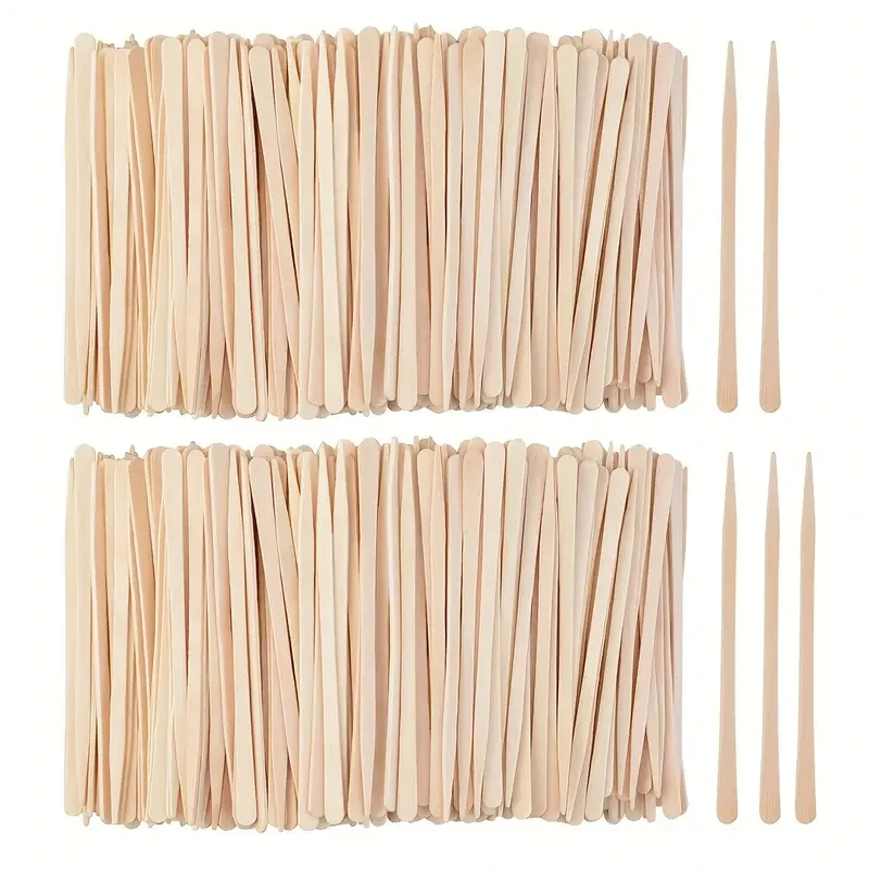 Thumbnail: 200 Pcs Eyebrow Wax Sticks and Applicator Tongue Depressors