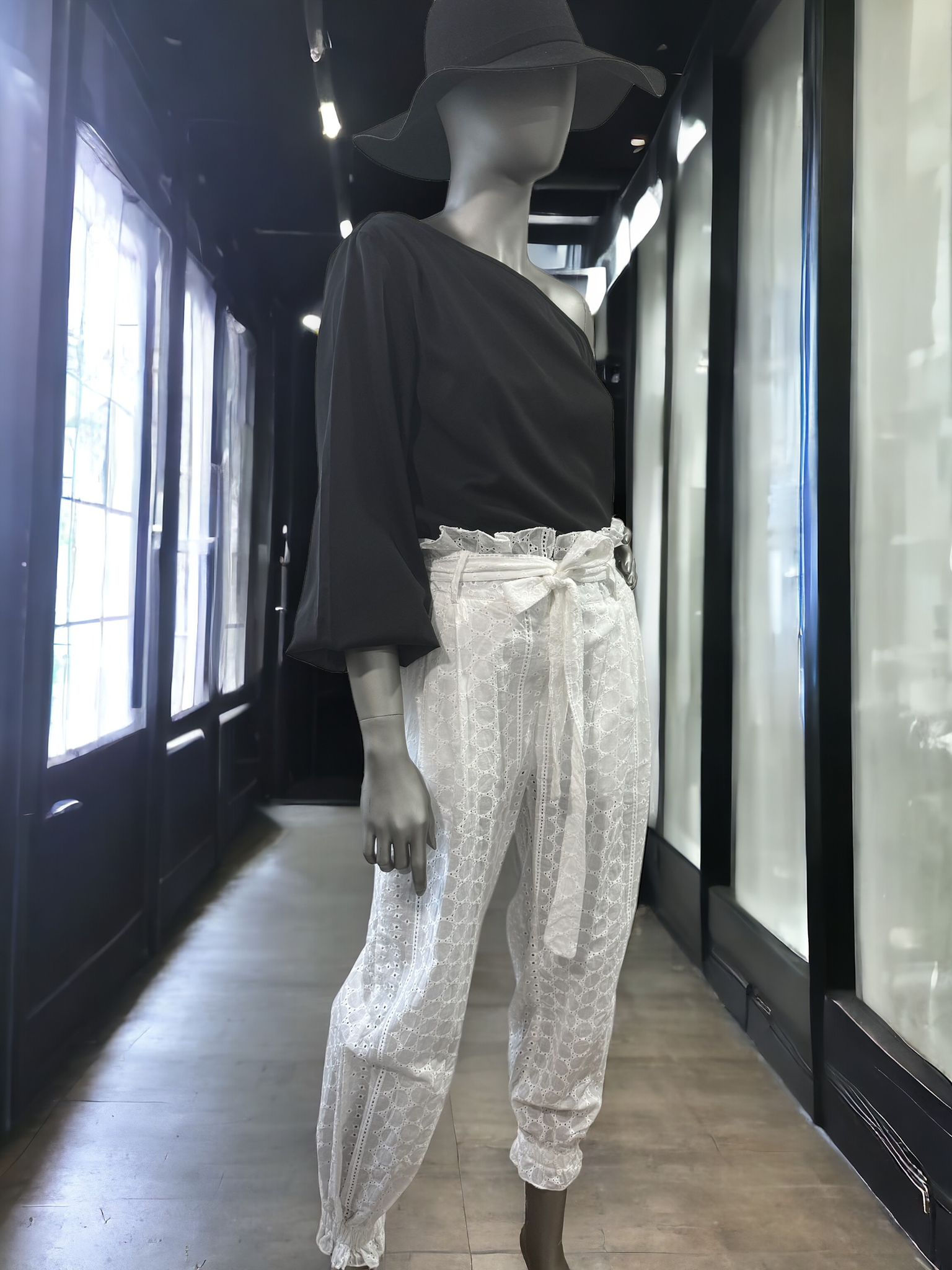 High Waisted White Pants