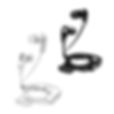 Black and white in-ear headphones with neckbands