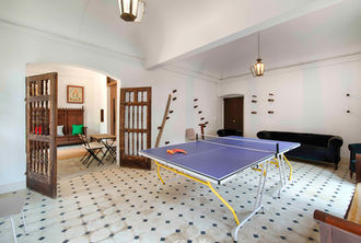 Elegant game room with ping pong table