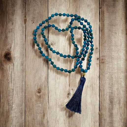 Mala Beads - Blue Apatite