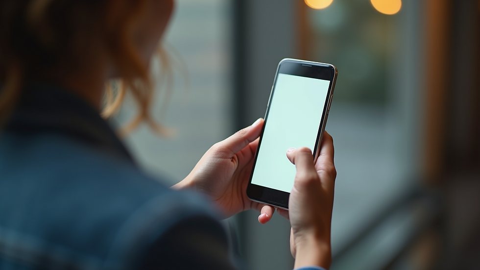 Close-up view of a person using a smartphone with a conflict resolution app