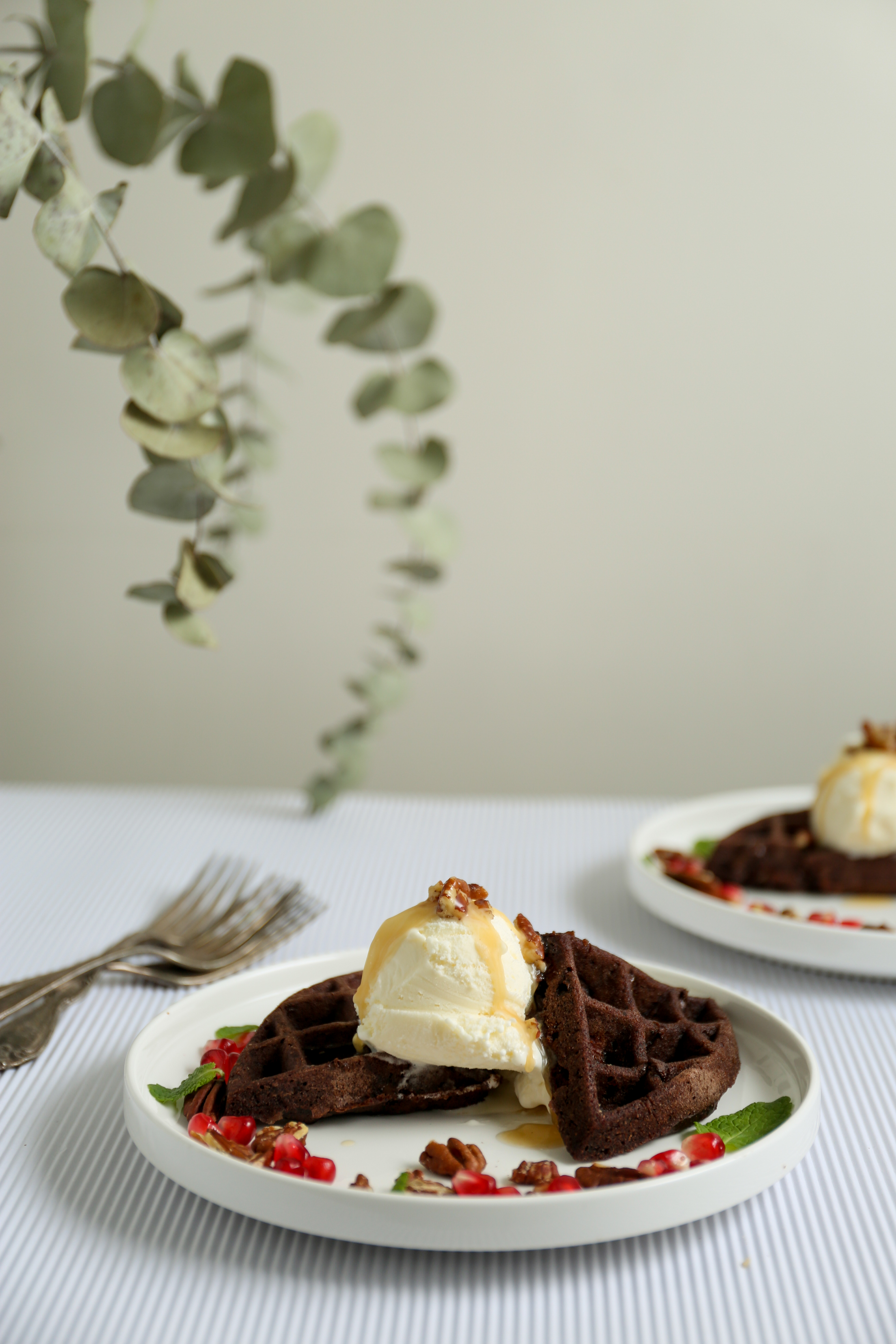 Chocolate Pecan Waffles