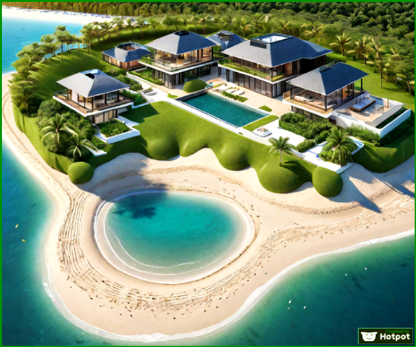 Maldives in Thailand  is a project 1.For residential or business on a private island on an artificial island 10 meters high, 