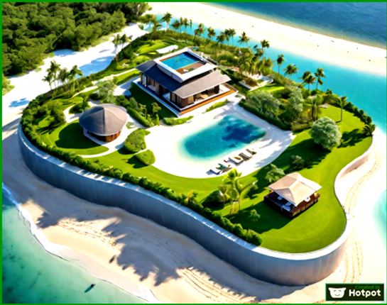 Maldives in Thailand  is a project 1.For residential or business on a private island on an artificial island 10 meters high, 