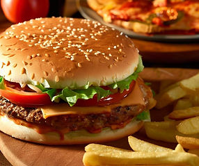 Um prato com fast food