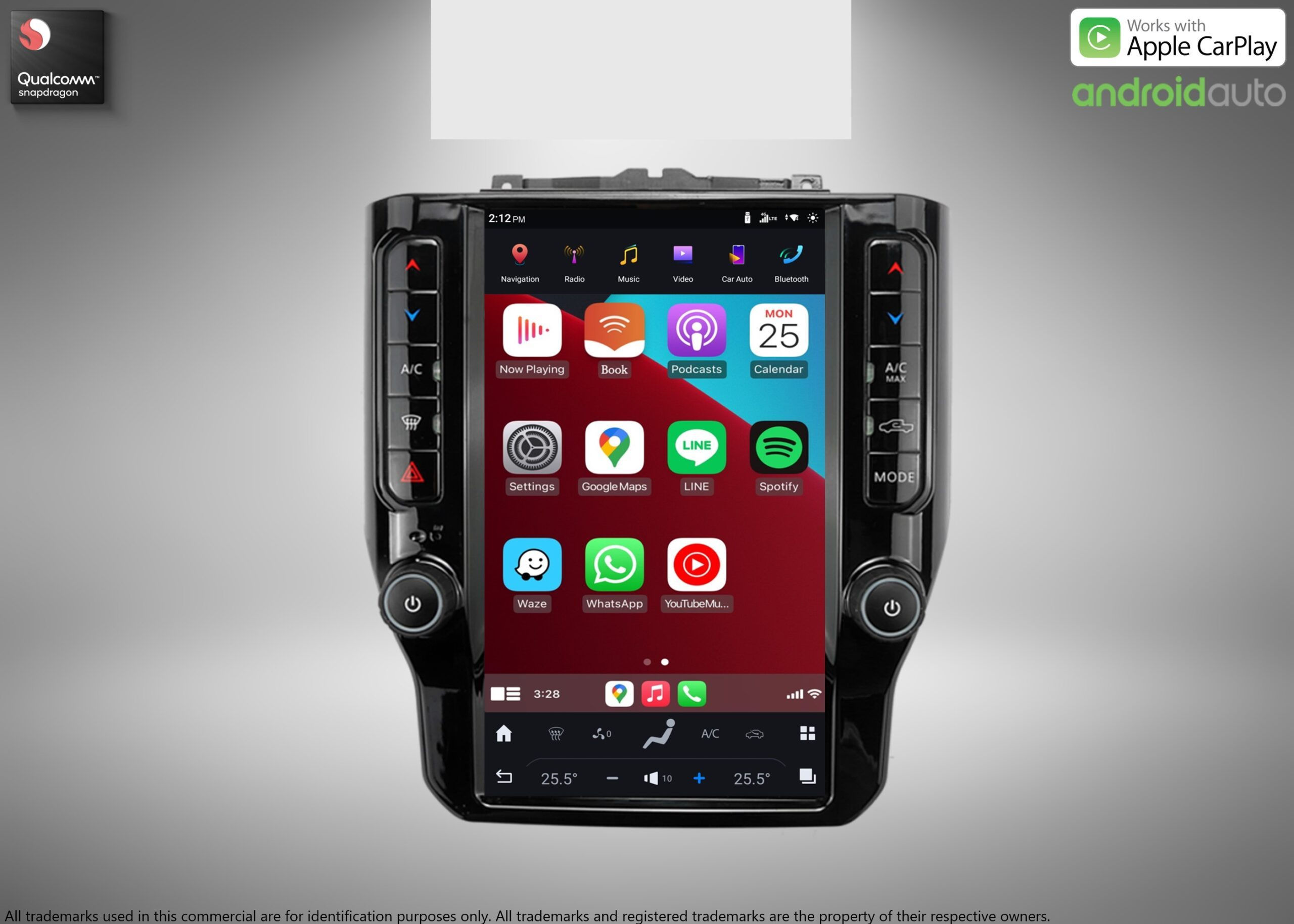 2019-2023 Dodge RAM 12" Tesla-Style Navigation Apple CarPlay, Android Auto