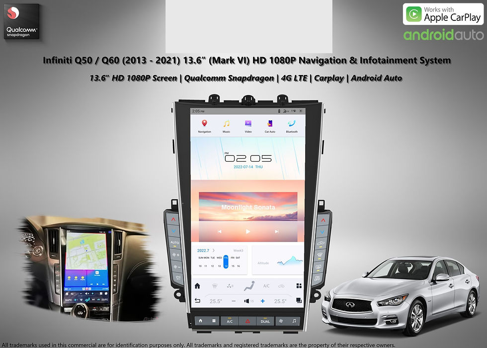 縮圖：2013-2021 Infiniti Q50 Q60 13.6" IPS HD Touch Screen Apple CarPlay Android Auto