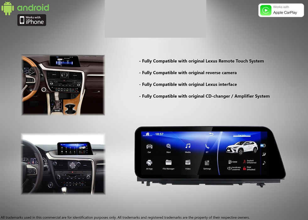 Miniaturbild: 2016-2019 Lexus RX 12.3" Navigation System Apple CarPlay Android Auto