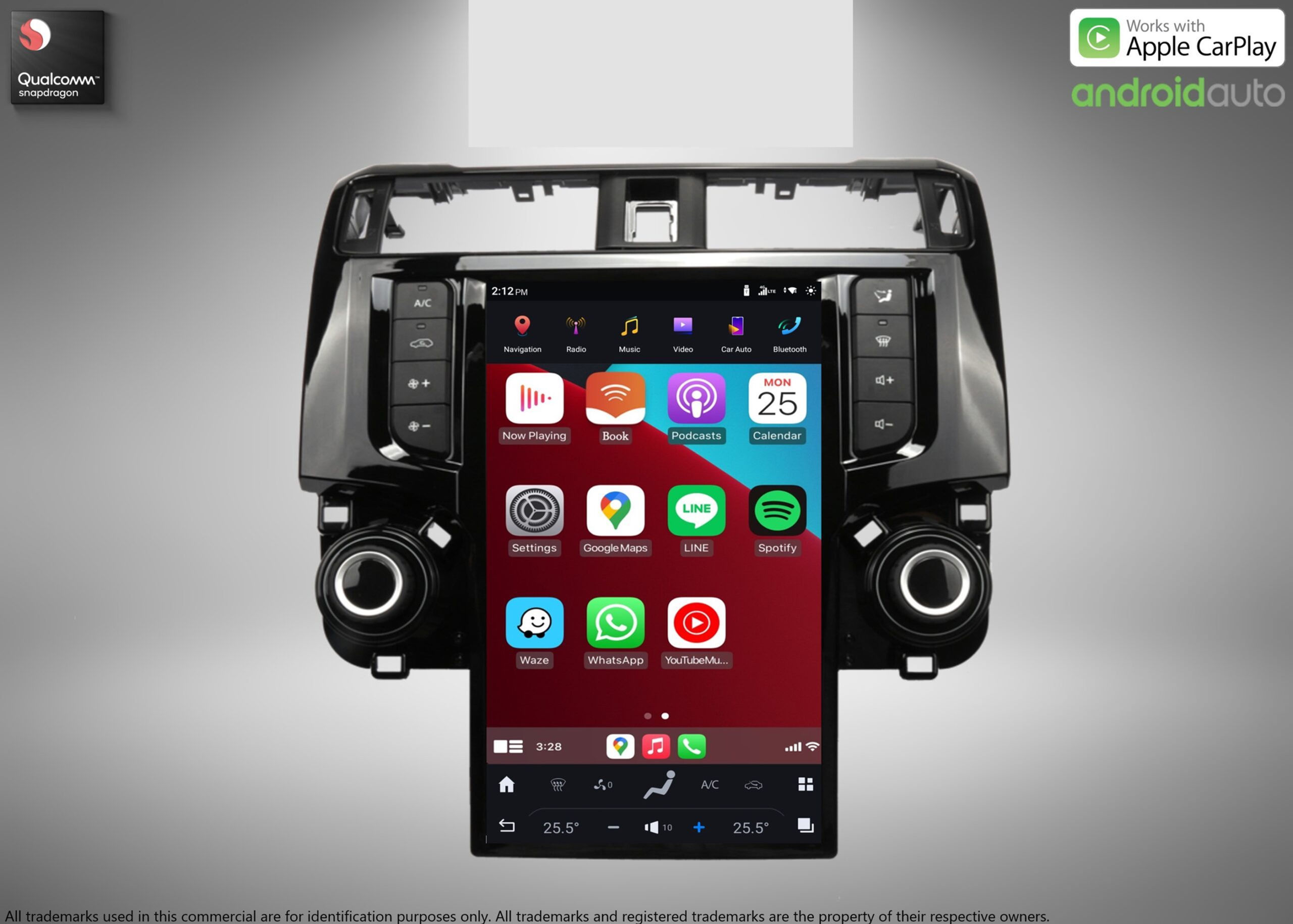 2009-2019 Toyota 4Runner 13.6" Android 11 GPS Infotainment System Apple CarPlay