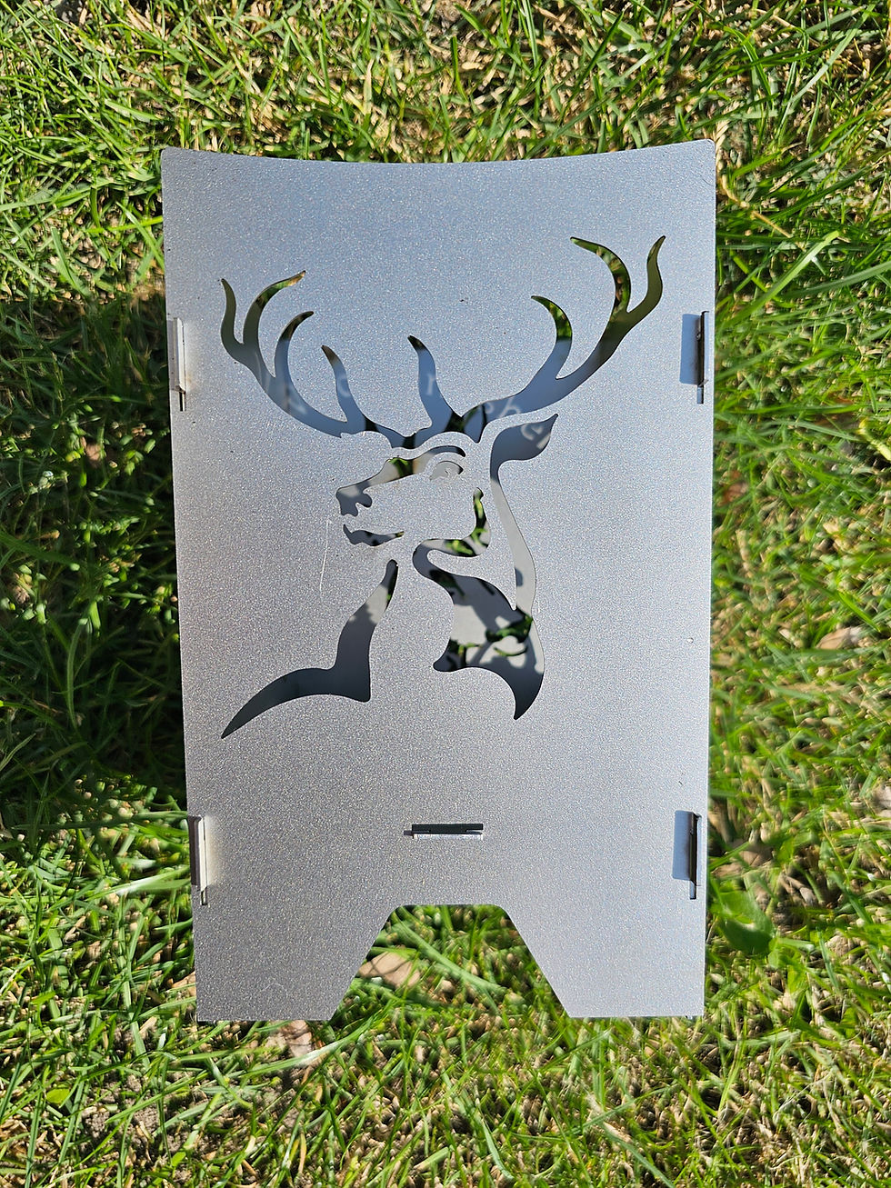 Miniaturbild: Windlicht Waidmannsheil mit Hirschgeweih Motiv, rustikale Metall Laterne für Outdoor