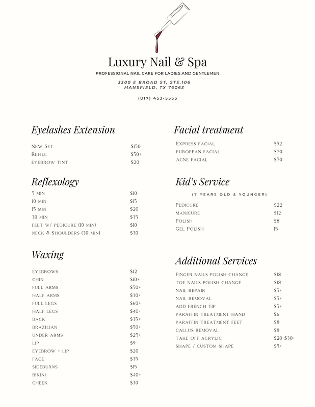 Spa pedicure treatments at Luxury Nail and Spa in Mansfield TX