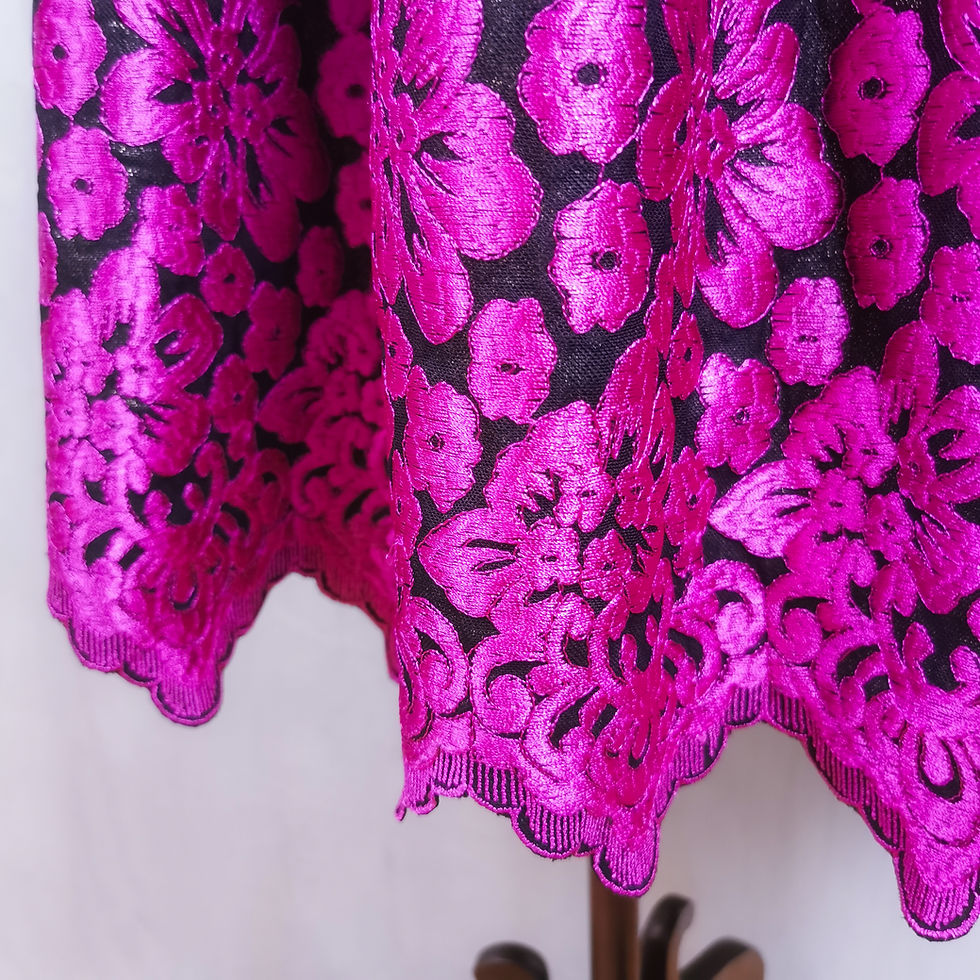 Thumbnail: Cocktail Dress With Lace and Peekaboo Mesh Detailing in Fuchsia